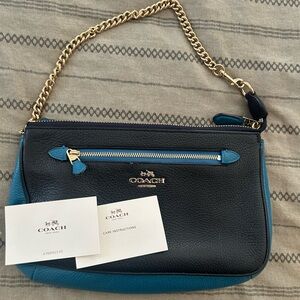Coach Black and Teal Crossbody Bag